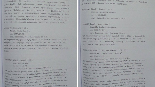 Ujawniono listę polityków współpracujących z SB