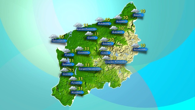 W piątek termometry w regionie będą wskazywać od 10 do 11 stopni Celsjusza. Możliwe opady deszczu.