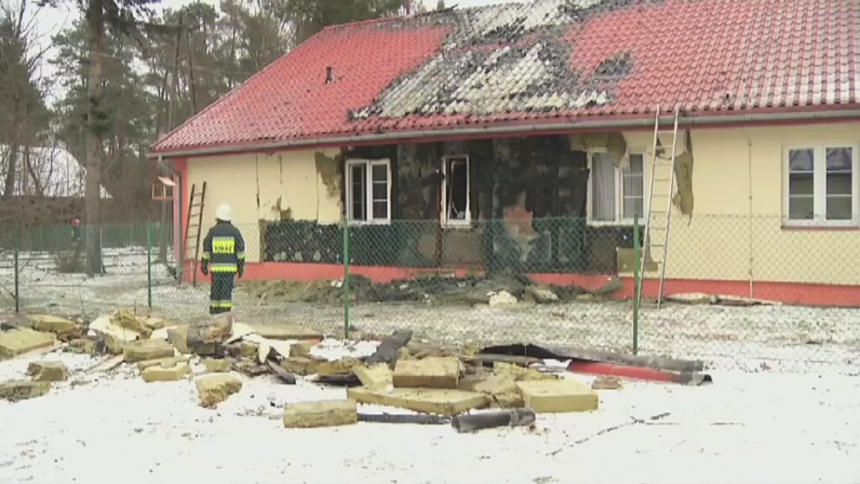 Ogień wybuchł w nocy. Podopieczni placówki wpadli w panikę. Fot. TVN24/x-news