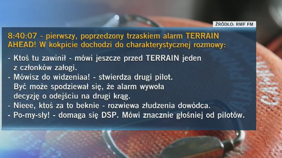 Nowy odczyt z rejestratora w kokpicie Tu-154M wykonali biegli powołani przez Prokuraturę Wojskową w Warszawie. Fot. TVN24/x-news