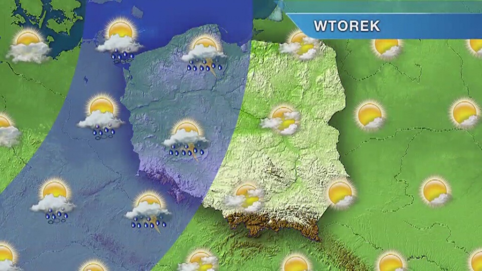 Pogoda na wtorek. Fot: TVN Meteo/x-news