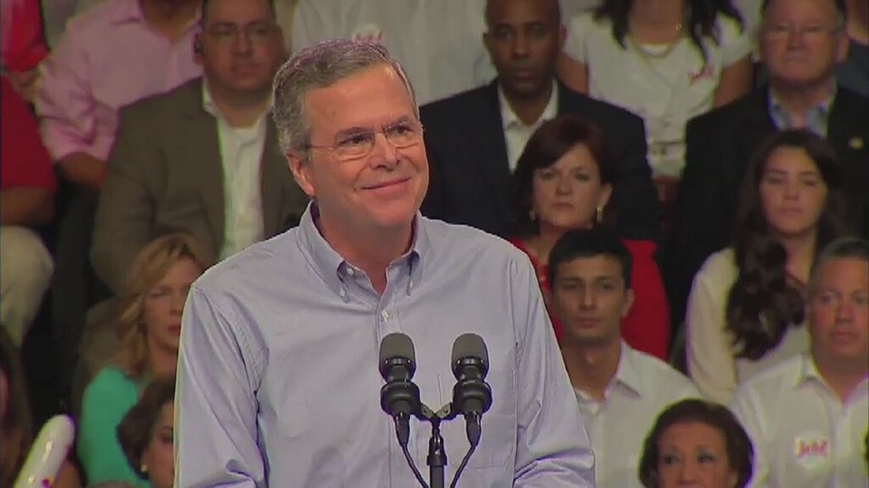 Jeb Bush - syn i brat poprzednich gospodarzy Białego Domu - oficjalnie ogłosił swój start w przyszłorocznym wyścigu o stanowisko prezydenta Stanów Zjednoczonych. Fot. CNN Newsource/x-news