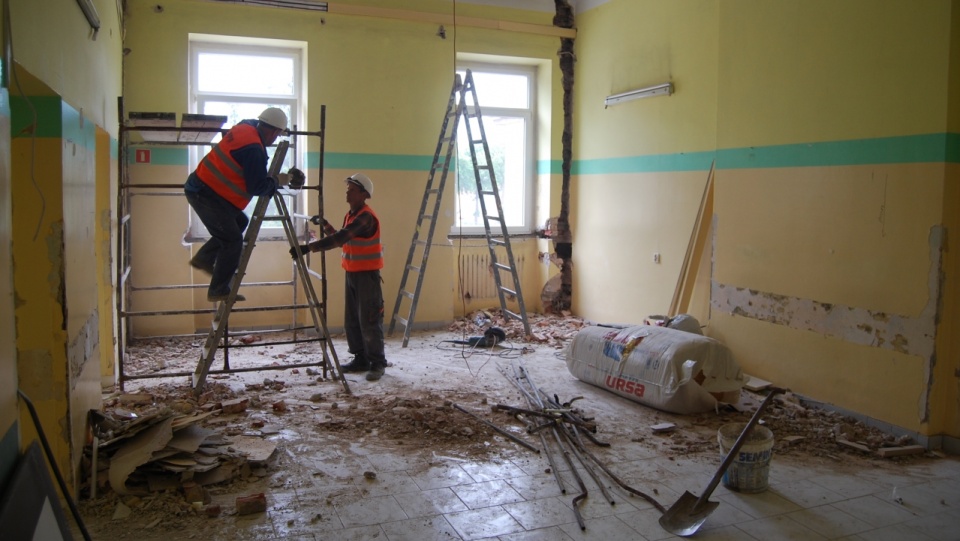 Trwa przebudowa dwóch oddziałów szpitala powiatowego w Goleniowie. Fot. Paweł Palica [Radio Szczecin]