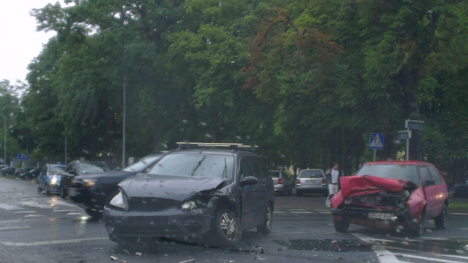 Wypadek na Wojska Polskiego w Szczecinie. Fot. Adam Filipczak