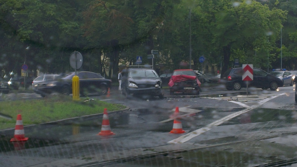 Wypadek na Wojska Polskiego w Szczecinie. Fot. Adam Filipczak