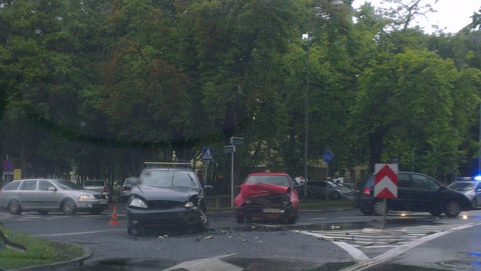 Wypadek na Wojska Polskiego w Szczecinie. Fot. Adam Filipczak