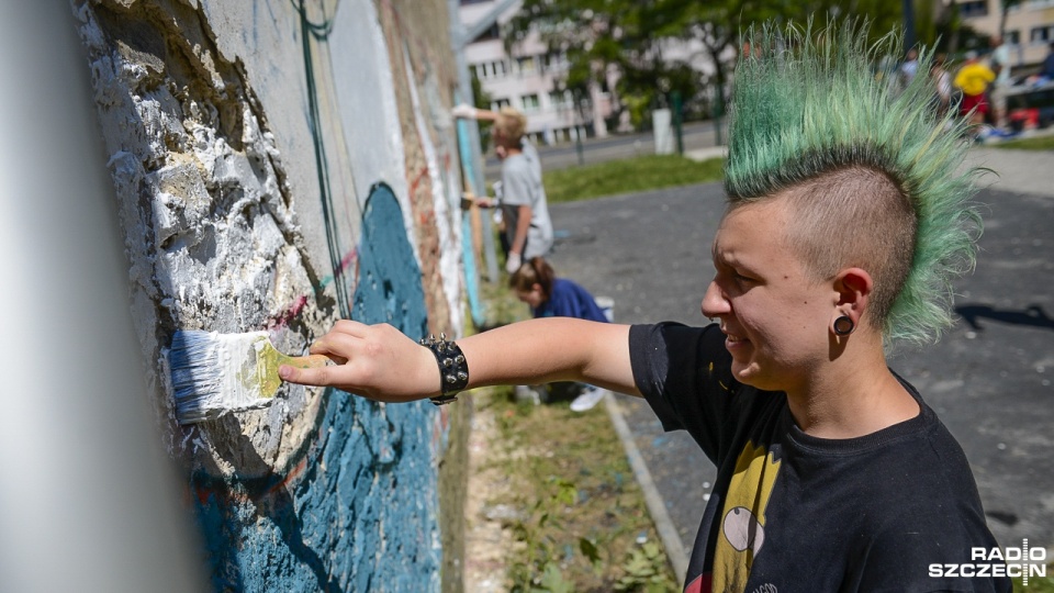 Warsztaty "Projekt Mural" w Szczecinie. Fot. Jarosław Gaszyński [Radio Szczecin]