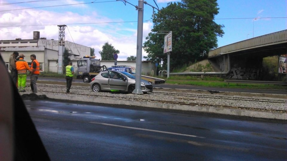 Stłuczka na ulicy Gdańskiej w Szczecinie. Fot. Paweł Wójcik