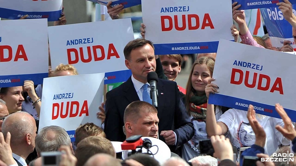Wizyta Andrzeja Dudy w Szczecinie w maju 2015 roku. Fot. Łukasz Szełemej [Radio Szczecin/Archiwum]