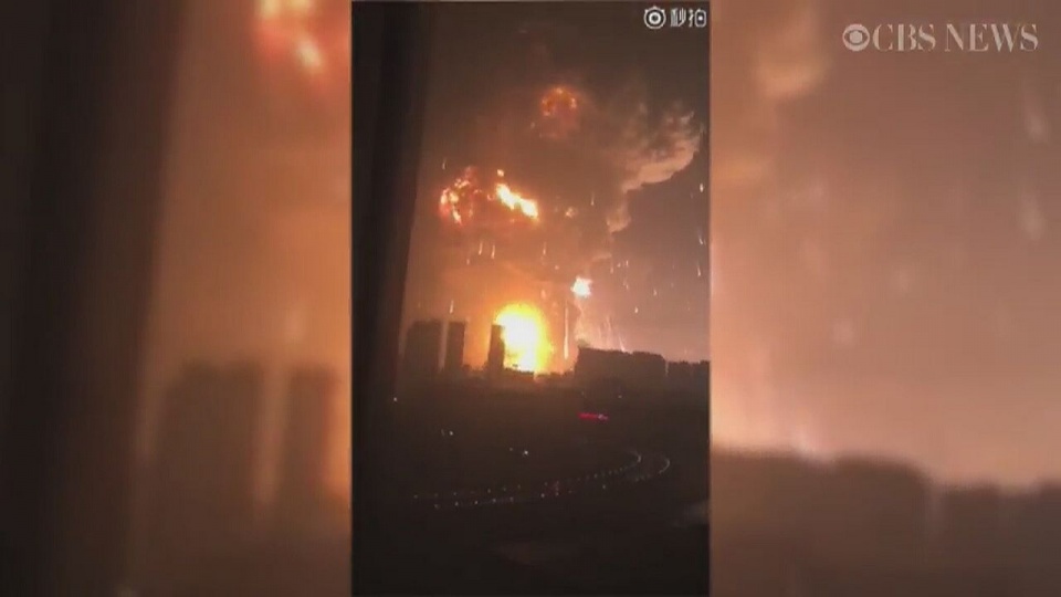 Do eksplozji doszło w dzielnicy przemysłowej miasta Tiencin. Fot. US CBS/x-news