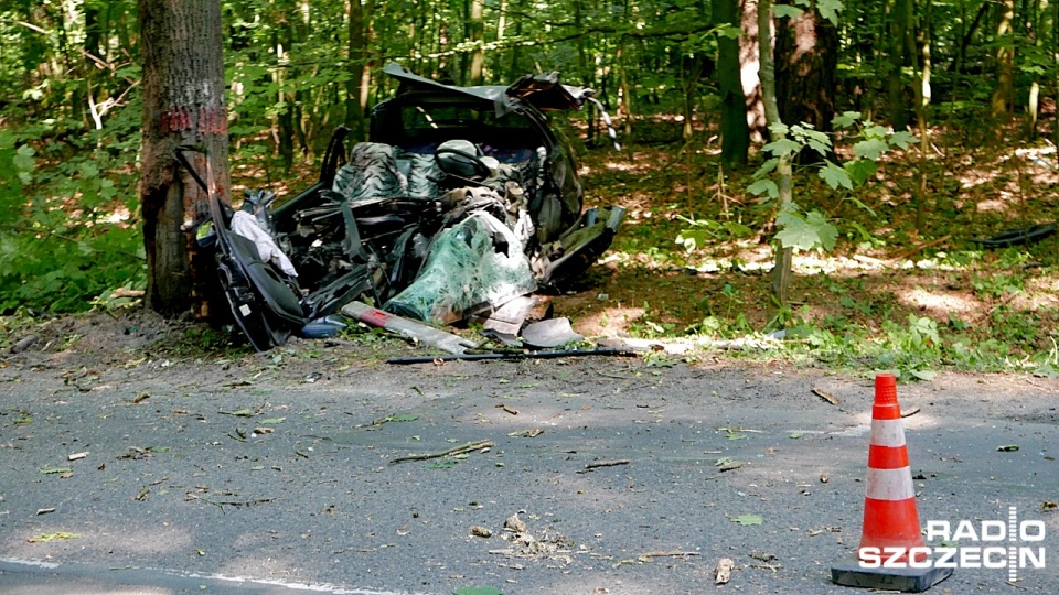 Niebezpieczny wypadek na ulicy Kupczyka w Szczecinie. Fot. Jarosław Gaszyński [Radio Szczecin]