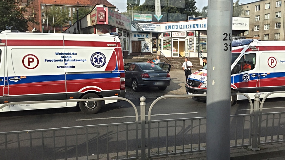 84-letni pasażer autobusu jest ranny. Fot. Jarosław Gaszyński [Radio Szczecin]