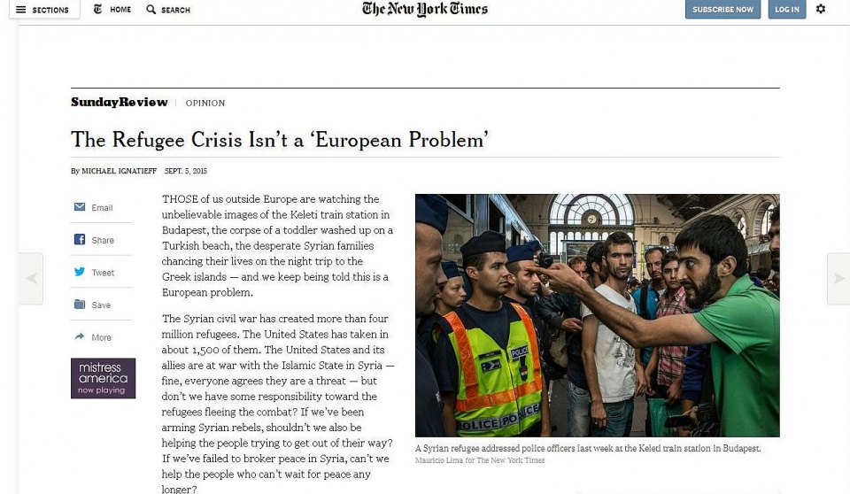 Eksperci alarmują - to wciąż mało w obliczu kryzysu imigracyjnego, w którym pogrąża się Europa. O sprawie pisze New York Times. Fot. www.nytimes.com