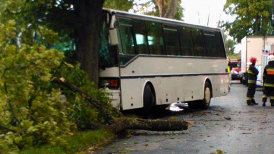 Wypadek autokaru z dziećmi. Fot. Straż Pożarna