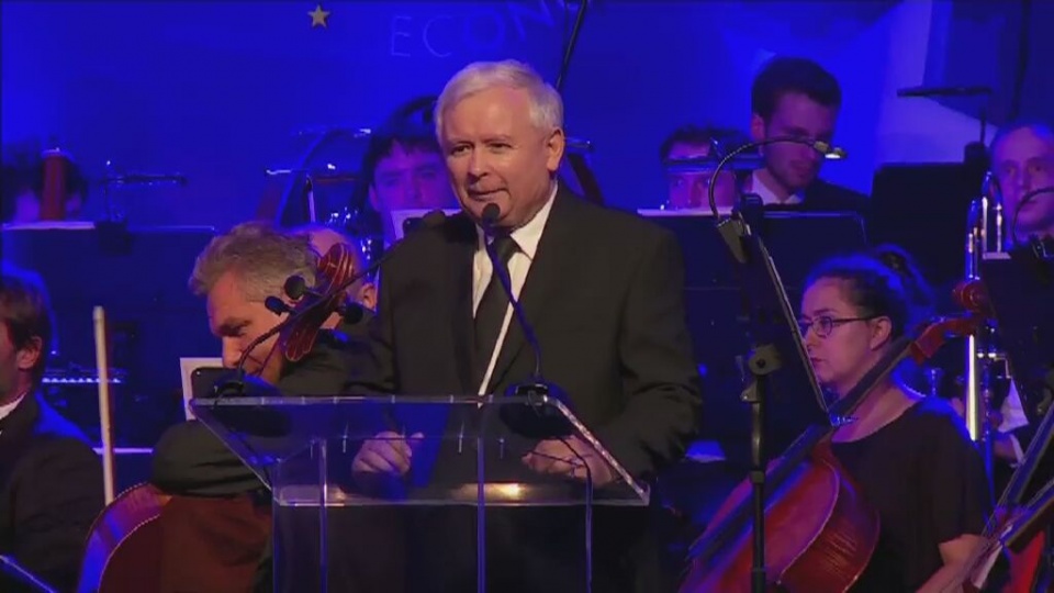 Jarosław Kaczyński Człowiekiem Roku Forum Ekonomicznego w Krynicy. Fot. TVN24/x-news