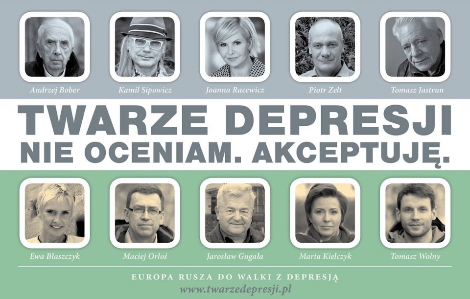 Cel kampanii "Twarze depresji. Nie oceniam, akceptuję." to walka ze stereotypami, które krążą wokół depresji. Fot. www.twarzedepresji.pl