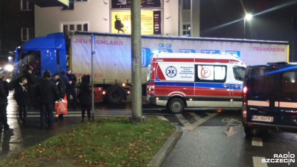 Wypadek na Placu Kościuszki. Fot. Piotr Rakowski [Radio Szczecin]