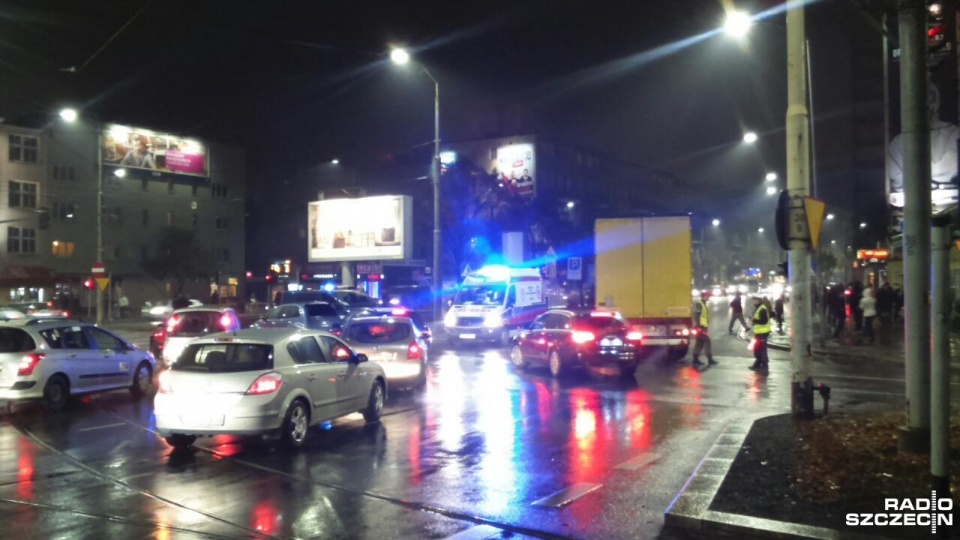 Wypadek na Placu Kościuszki. Fot. Piotr Rakowski [Radio Szczecin]