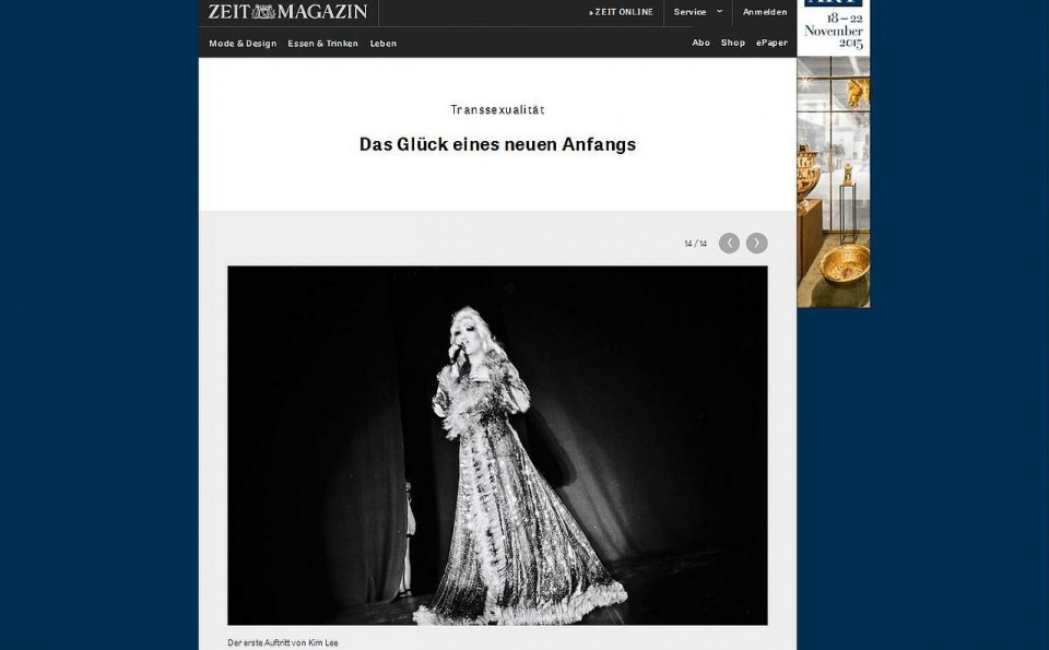 Zdjęcia szczecińskiego fotografika Tomasza Lazara w niemieckim magazynie Die Zeit. Na stronie internetowej znanego pisma można oglądać kadry z wyborów Miss Trans, które odbyły się latem w Warszawie. Fot. www.zeit.de/zeit-magazin/leben