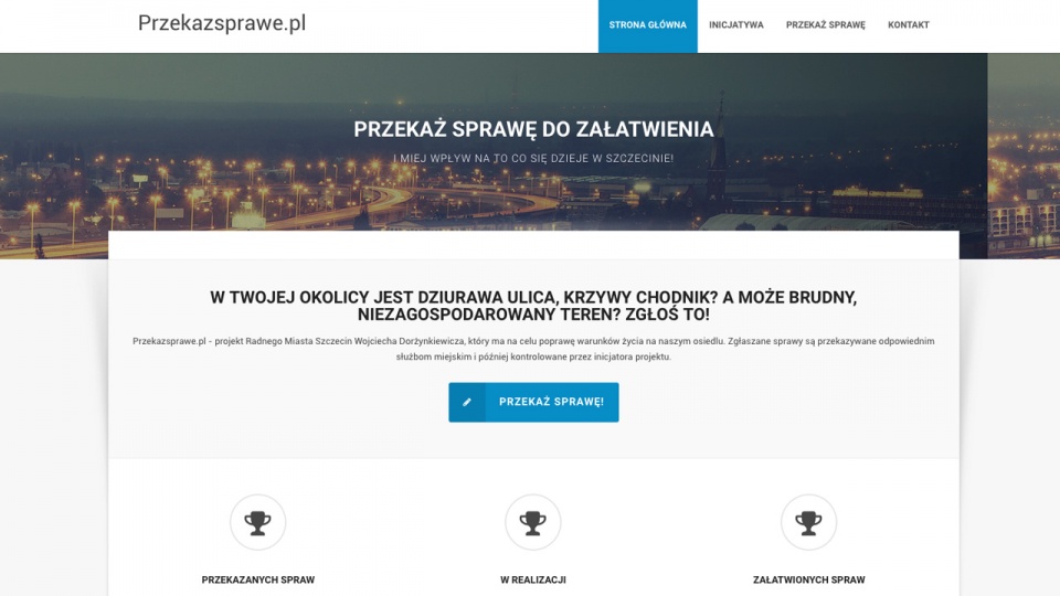 Portal, jak dodaje Dorżynkiewicz, ma być wsparciem dla działającej od ponad roku platformy alertmiejski.pl. Źródło: przekazsprawe.pl