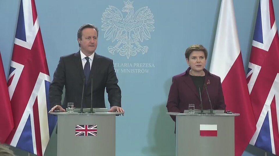 Polsce zależy na tym, żeby Wielka Brytania była nadal członkiem Unii Europejskiej - mówiła po spotkaniu z premierem tego kraju Davidem Cameronem Beata Szydło. Fot. TVN24/x-news