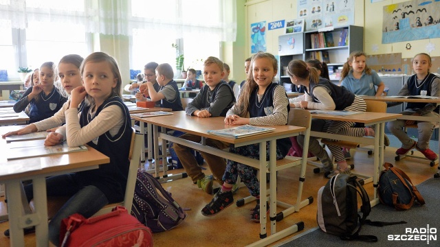 Interaktywna lekcja w SP 35. Fot. Łukasz Szełemej [Radio Szczecin] Interaktywna lekcja w SP 35. Rozmawiali o pingwinach [WIDEO, ZDJĘCIA]