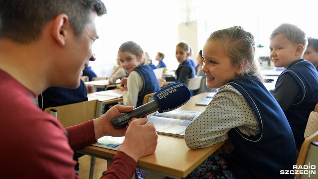 Interaktywna lekcja w SP 35. Fot. Łukasz Szełemej [Radio Szczecin] Interaktywna lekcja w SP 35. Rozmawiali o pingwinach [WIDEO, ZDJĘCIA]