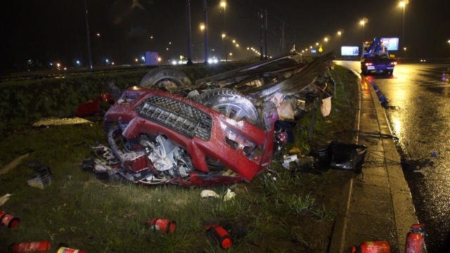 Fot. Tomasz Gontarz Tragiczny wypadek na Moście Pionierów w Szczecinie [WIDEO, ZDJĘCIA]