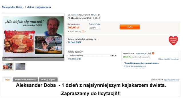 W najpopularniejszym serwisie aukcyjnym można wylicytować dzień z podróżnikiem z Polic.