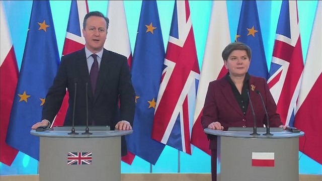 Premier Wielkiej Brytanii David Cameron już po rozmowach z premier Beatą Szydło i prezesem PiS Jarosławem Kaczyńskim. Szef partii rządzącej po spotkaniu powiedział dziennikarzom, że udało się uzyskać bardzo dużo i jesteśmy usatysfakcjonowani.