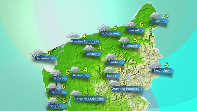 Opady na przemian z przejaśnieniami. Temperatura w regionie oscylować będzie w granicach 3-5 stopni Celsjusza.