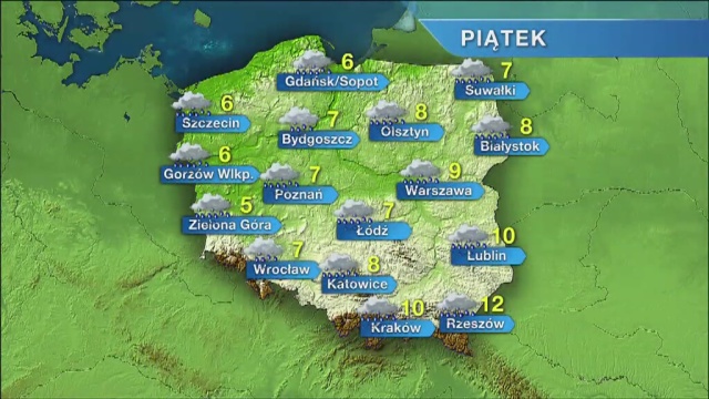 Temperatury w regionie oscylować będą w okolicach 4-7 stopni Celsjusza.