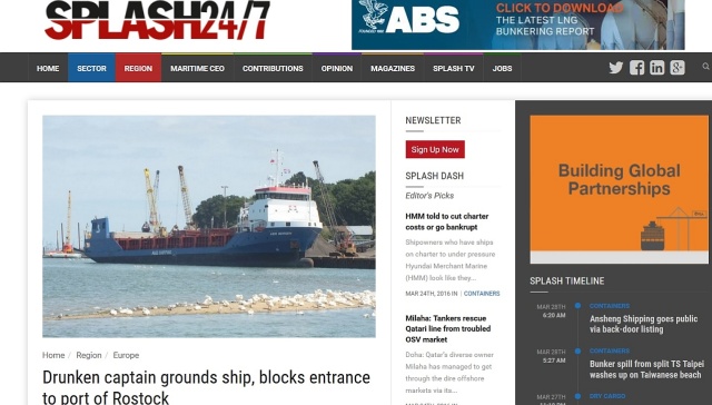 Holenderski statek towarowy zablokował wejście do portu w niemieckim Rostocku. Jak informuje portal splash24 - płynący z Gdyni masowiec Abis Bergen w niedzielę zboczył z kursu i osiadł na mieliźnie.