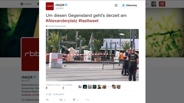 Z powodu maszyny do gotowania ryżu policja ewakuowała główny plac w Berlinie i wstrzymała ruch.