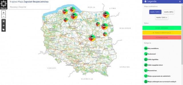 Testują interaktywną mapę zagrożeń