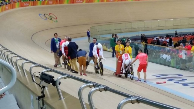 Sprint drużynowy mężczyzn rozpoczął olimpijskie zmagania kolarzy torowych. Polacy zajęli dobre, 7. miejsce.