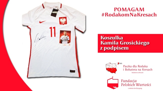 Koszulka Kamila Grosickiego przekazana przez piłkarza na rzecz Polaków z Wileńszczyzny sprzedana. Trykot reprezentanta Polski za kwotę 5 tysięcy i 600 złotych wylicytował pan Jakub z Lublina.