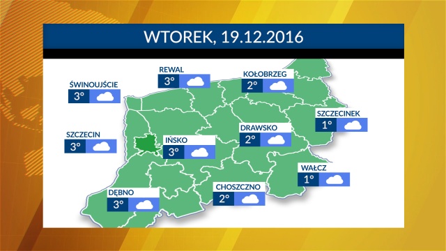 Temperatury w Zachodniopomorskiem utrzymywać się będzie w granicach 1-3 stopni Celsjusza.