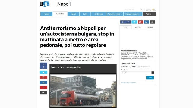Polski kierowca ciężarówki sprawcą alarmu antyterrorystycznego w Neapolu we Włoszech.