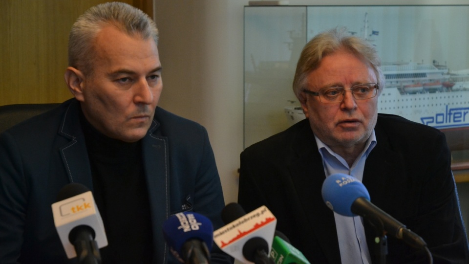 Piotr Redmerski (na zdj. z lewej) został nowym prezesem Polskiej Żeglugi Bałtyckiej. Fot. Paweł Polanin [Radio Szczecin]