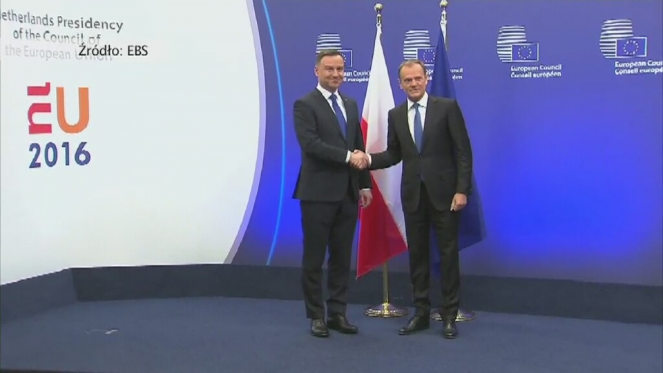 Nie będzie rozmowy o Polsce na szczycie Rady Europejskiej - mówił jej szef Donald Tusk po spotkaniu z prezydentem Andrzejem Dudą. Fot. EBS/x-news