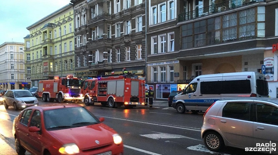 Pożar poddasza przy al. Wojska Polskiego w Szczecinie. Fot. Michał Król [Radio Szczecin]