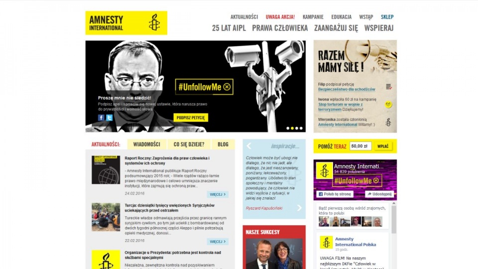 Poziom przestrzegania praw człowieka na świecie jest najniższy od 70 lat - alarmuje w swoim raporcie Amnesty International. Fot. amnesty.org.pl