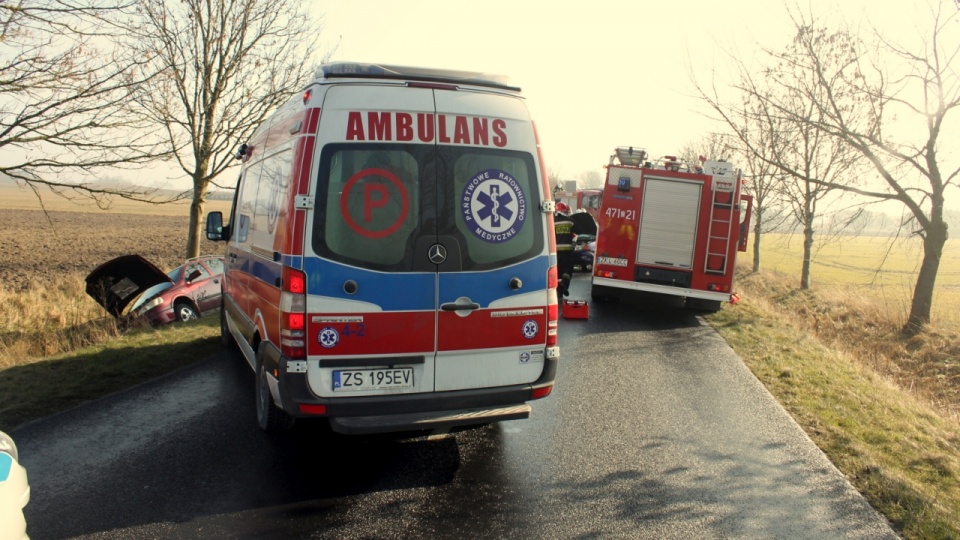 Wypadek w powiecie kołobrzeskim. Fot. Adam Wójcik [Radio Szczecin]