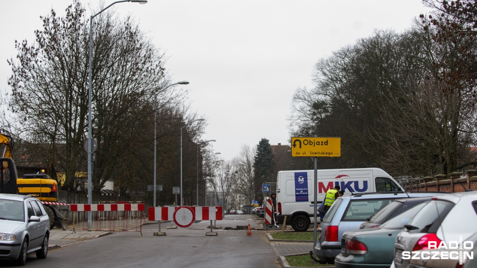 Ulica Głowackiego zamknięta. Fot. Konrad Nowak [Radio Szczecin]