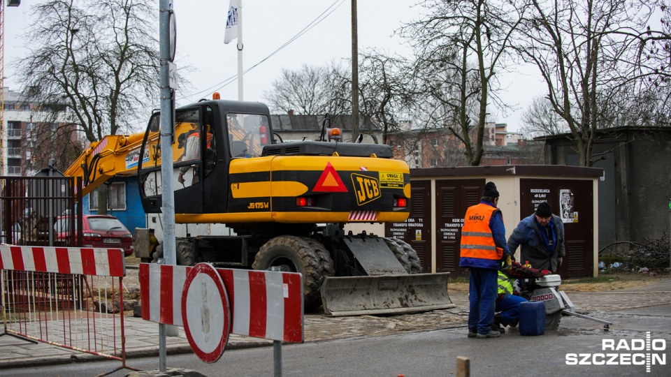 Ulica Głowackiego zamknięta. Fot. Konrad Nowak [Radio Szczecin]