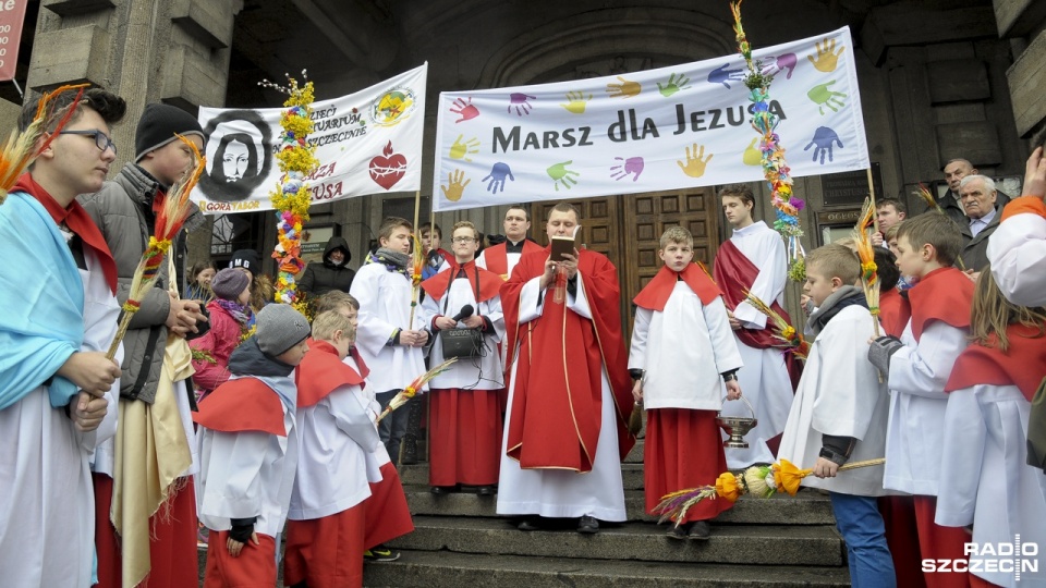 Marsz dla Jezusa w Niedzielę Palmową. Fot. Jarosław Gaszyński [Radio Szczecin]