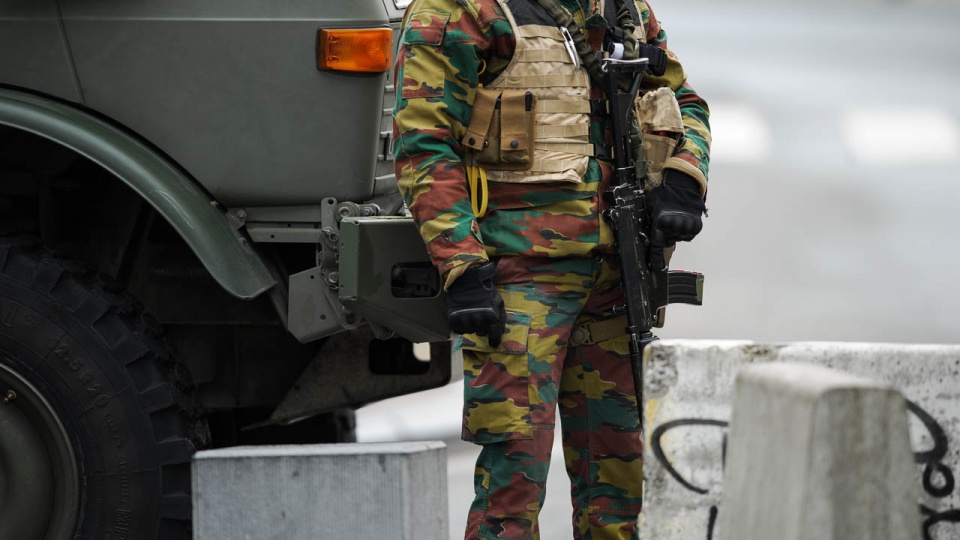 Policja i wojsko pilnuje porządku w Brukseli. Fot. Konrad Nowak [Radio Szczecin]