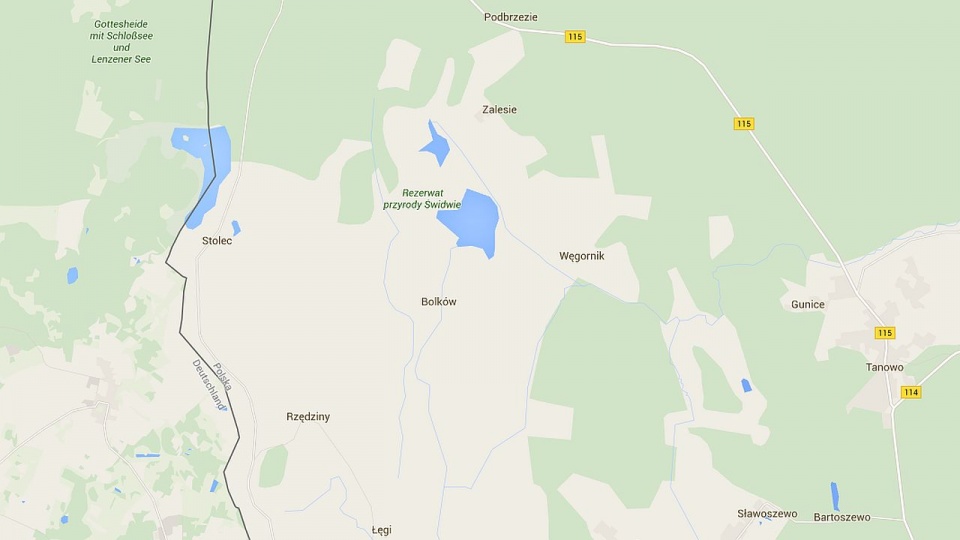 Sanktuarium sprzed 9 tysięcy lat odkryli archeolodzy nad jeziorem Świdwie pod Szczecinem. Fot. google.pl/maps