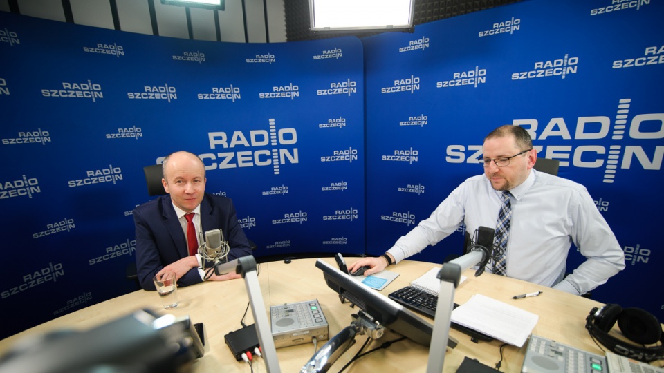 Marek Duklanowski w studiu Radia Szczecin. Fot. Konrad Nowak [Radio Szczecin]